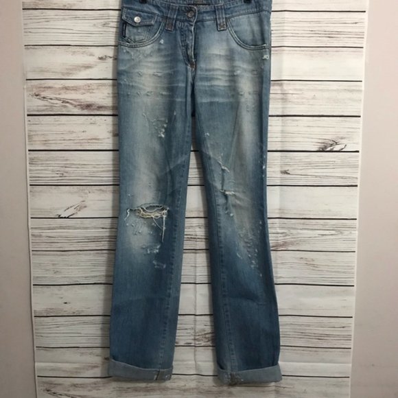 Dolce and Gabbana Distressed Cuffed Jeans - Picture 1 of 8